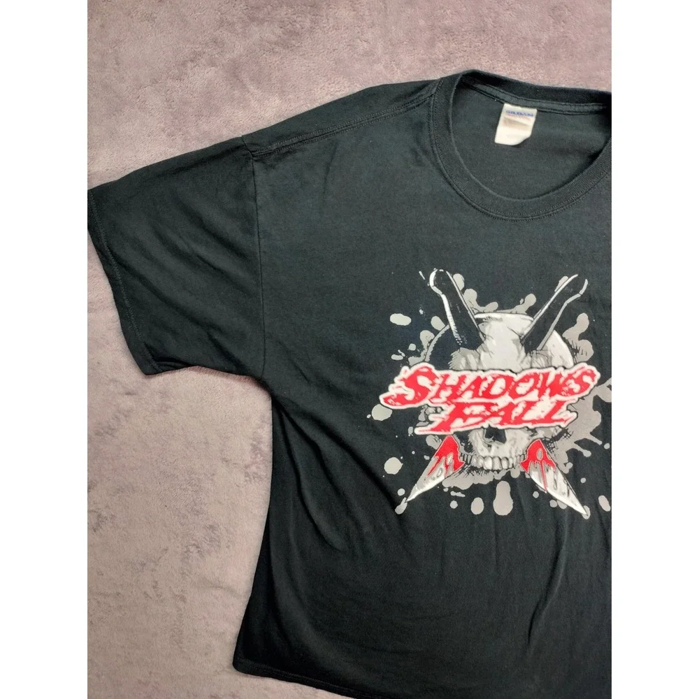 XL t-shirt Shadows Fall band graphic metalcore skull knives lyrics 100% cotton